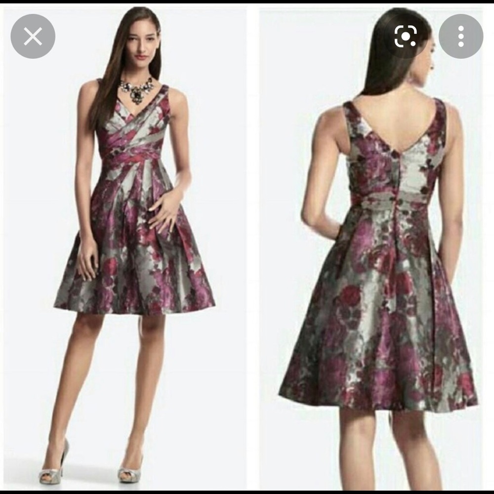 EUC WHBM Purple Floral A-Line Dress